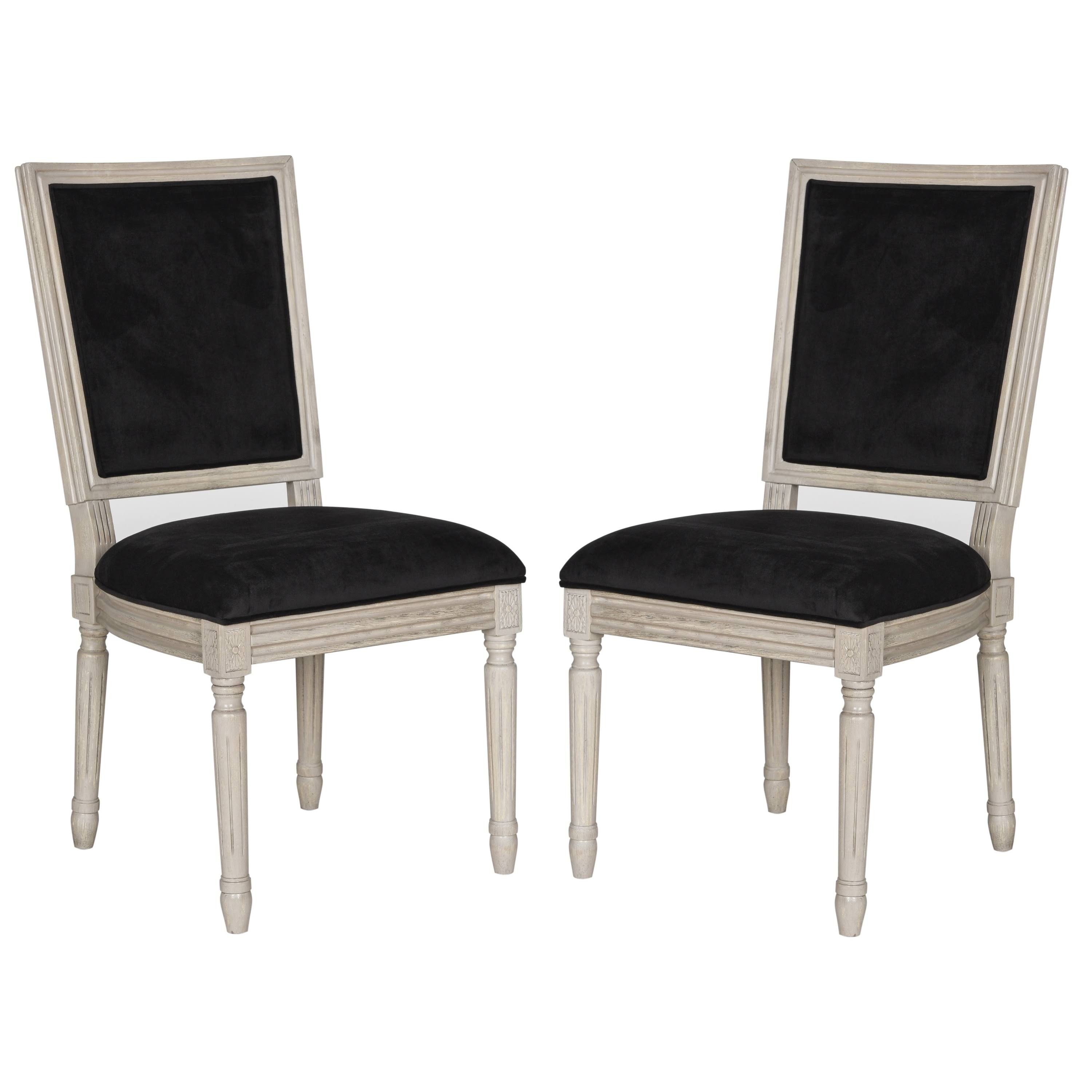 Safavieh Set of 2 Buchanan Black Velvet Side X6TXRH_XWMA Safavieh Set of 2 Buchanan Black Velvet Side X6TXRH_XWMA