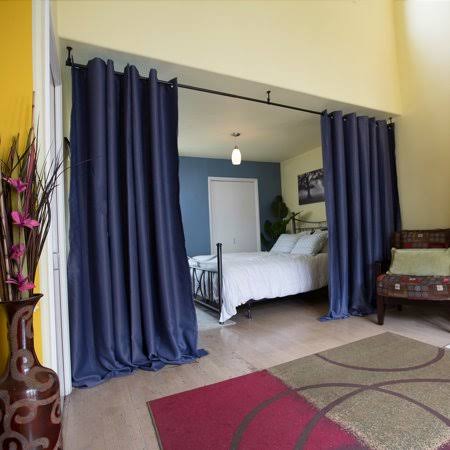 Roomdividersnow Premium Heavyweight Hanging Room Divider Kit - X-Large, 8ft Tall x 14ft - 16ft Wide (Harbor Blue), Size XL - YQJXLG_LLLR