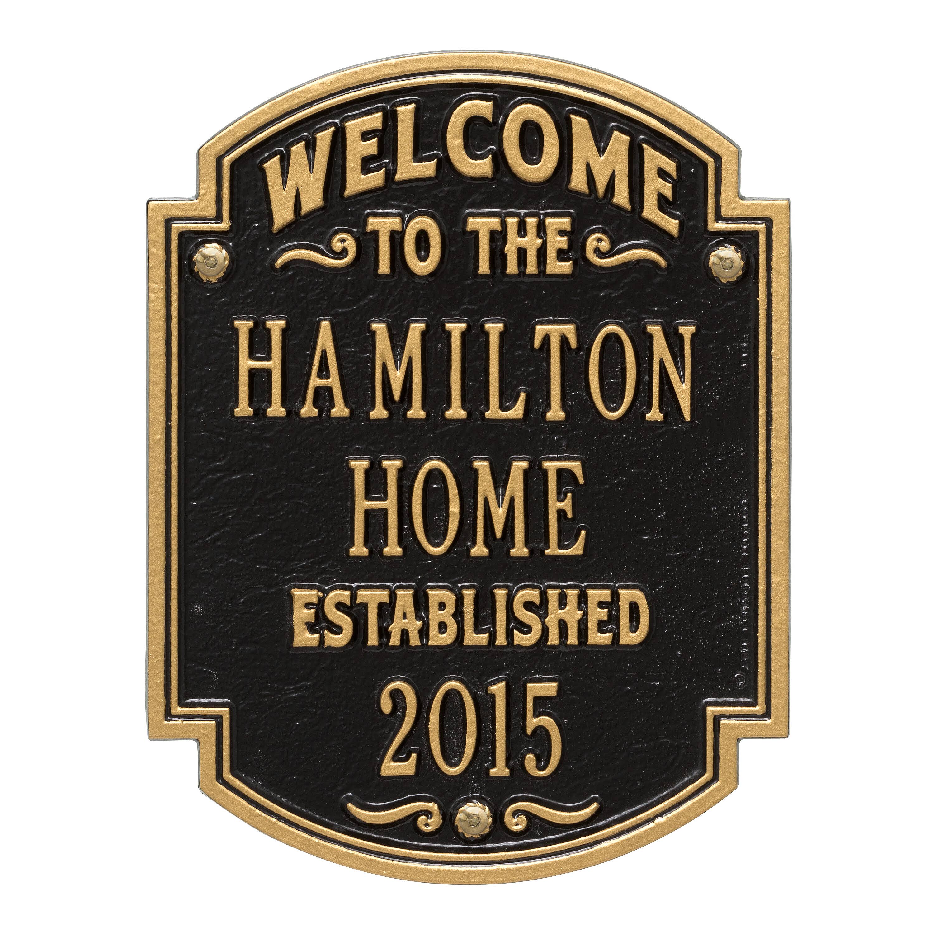 Heritage Welcome Anniversary Personalized Plaque - Black NJ68GI_XILC Heritage Welcome Anniversary Personalized Plaque - Black NJ68GI_XILC