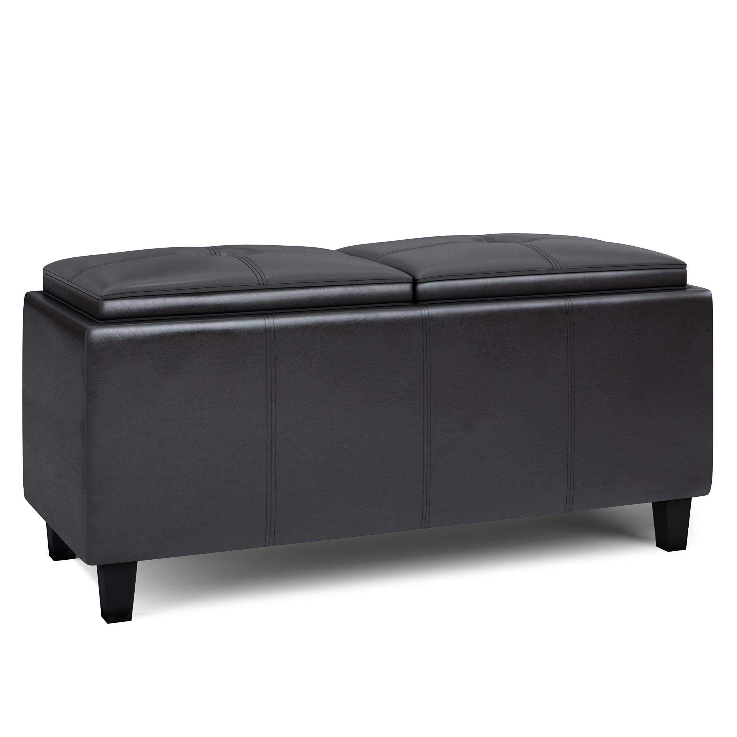 Simpli Home Avalon 2-Tray Storage Ottoman in Tanners J30PER_EINL Simpli Home Avalon 2-Tray Storage Ottoman in Tanners J30PER_EINL