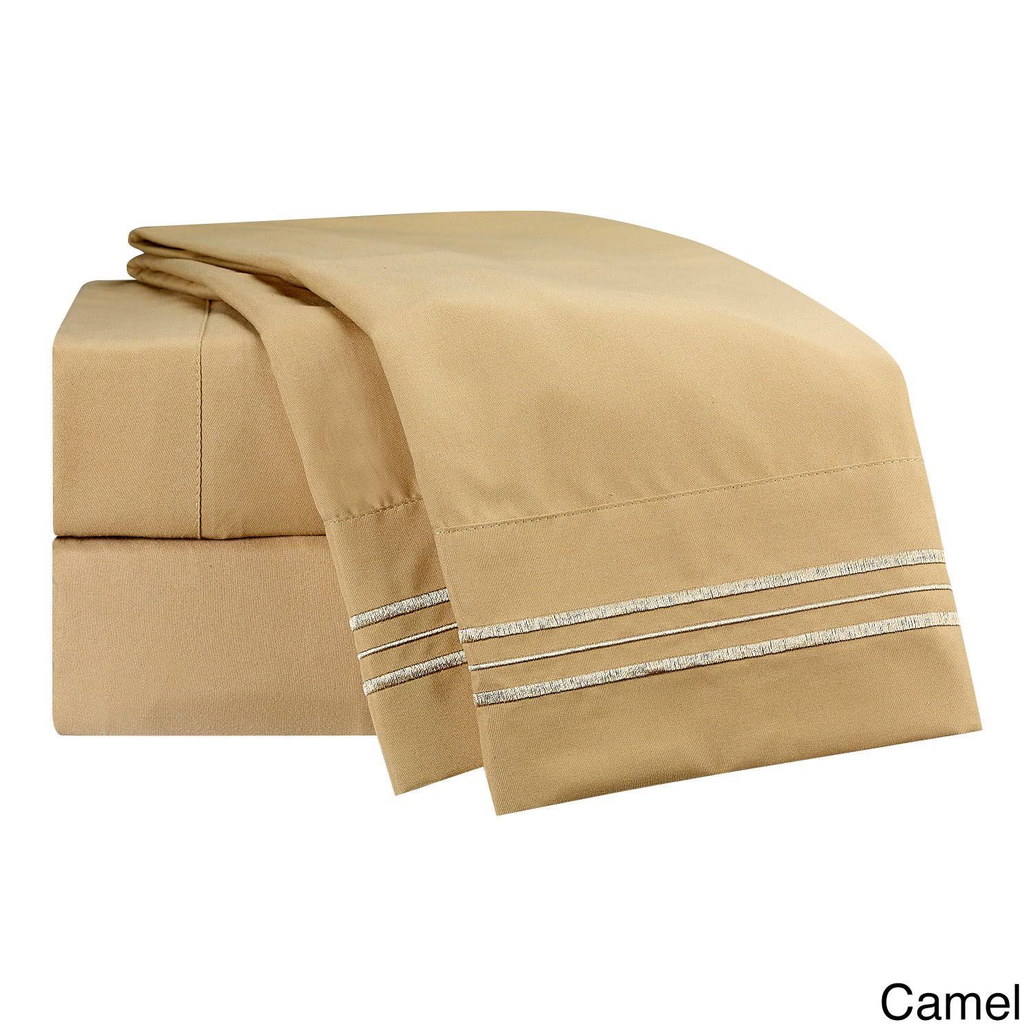 Clara Clark Premier 1800 Series Deep Pocket Bed Sheet Set - Camel - 4 Piece - YRNMNV_8HNF Clara Clark Premier 1800 Series Deep Pocket Bed Sheet Set - Camel - 4 Piece - YRNMNV_8HNF