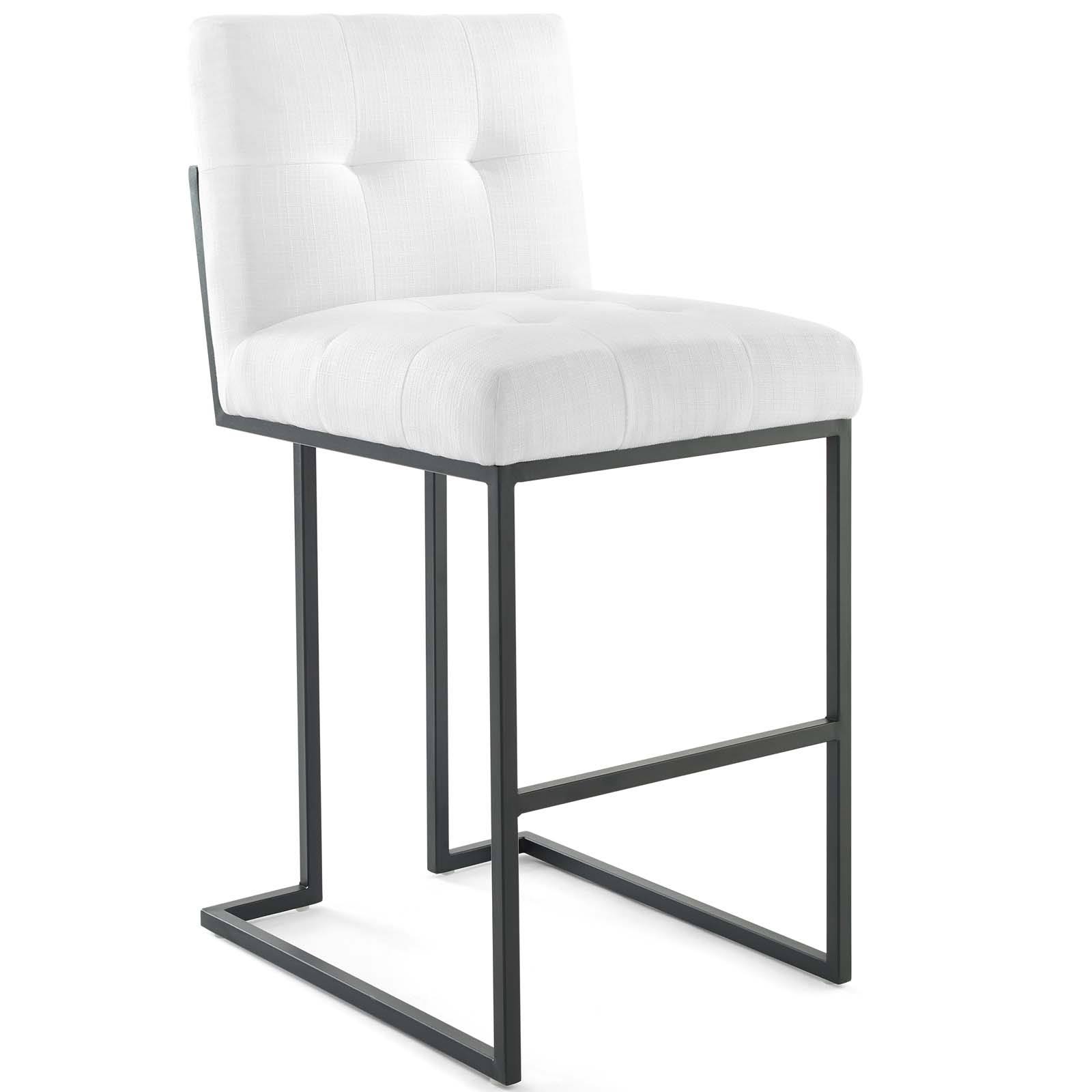 Modway Privy Black Stainless Steel Upholstered Fabric Bar Stool, 1EDTOO_VLCP
