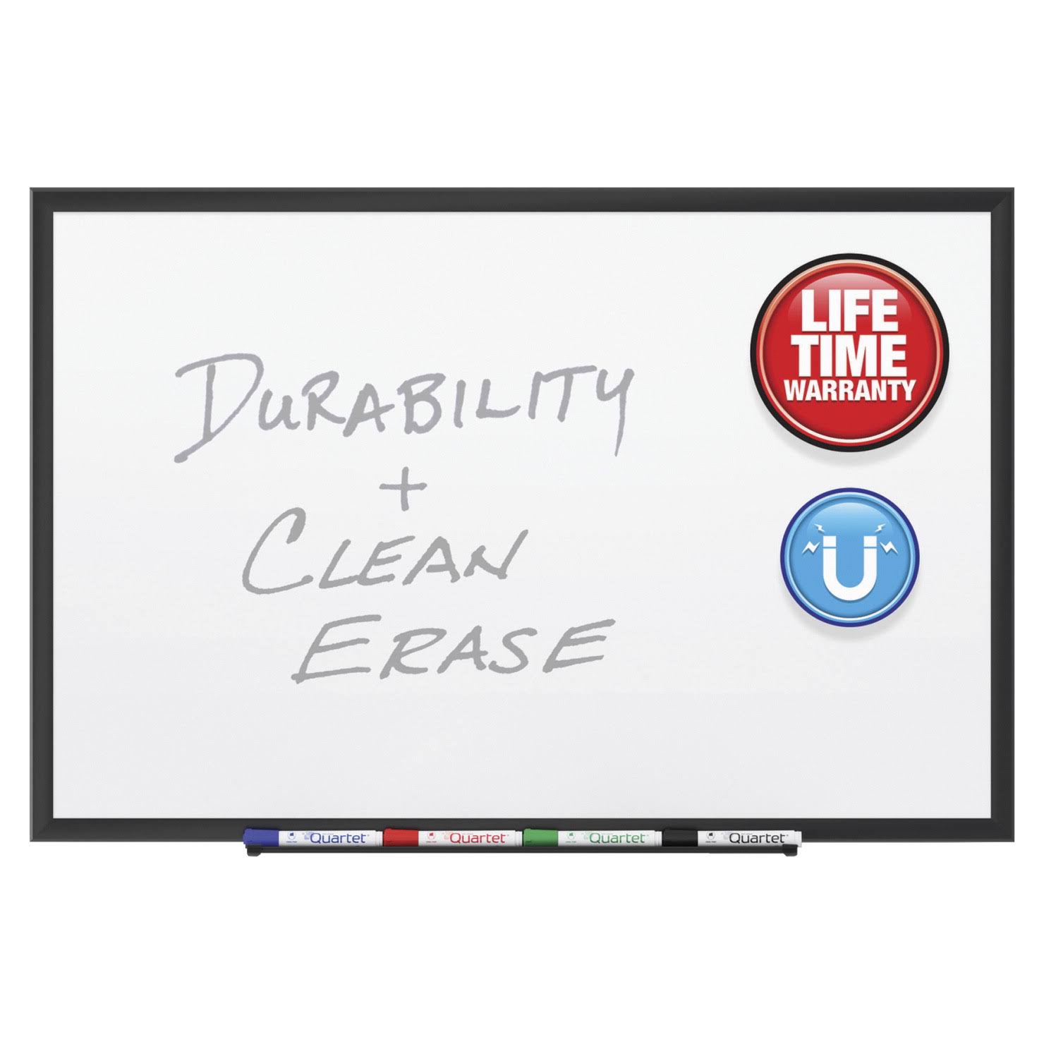 Quartet Duramax Porcelain Magnetic Whiteboard, Black Aluminum Frame, TNLAH5_72DM Quartet Duramax Porcelain Magnetic Whiteboard, Black Aluminum Frame, TNLAH5_72DM