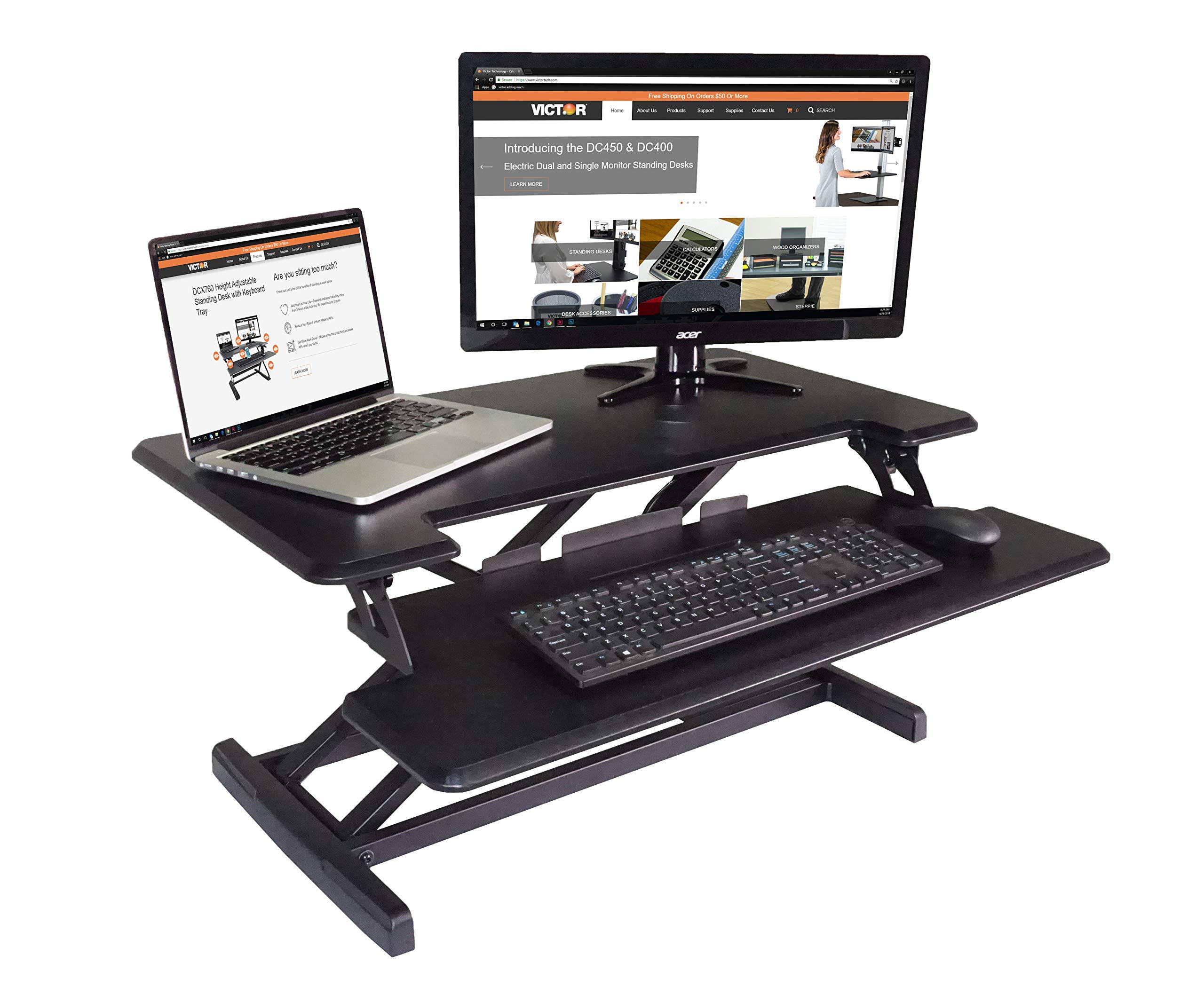 Victor - High Rise Height-Adjustable Compact Standing Desk with Keyboard Tray - Black QQPVBI_UHHV Victor - High Rise Height-Adjustable Compact Standing Desk with Keyboard Tray - Black QQPVBI_UHHV