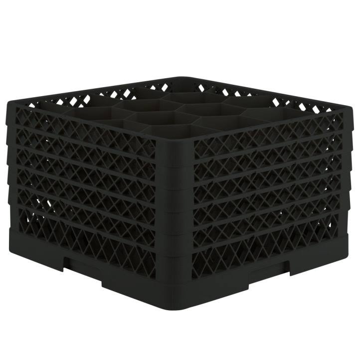 - Traex Full Size Black 12 Compartment Rack w/ 5 Extenders, Vollrath TR18JJJJJ-BCDUPL_YOWO