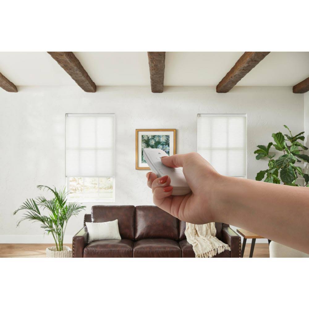 Home Decorators Collection White Cordless Light Filtering Motorized Cellular Shade with Remote Control-64.5 in. W x 48 in. L, FRDA9C_IVIA Home Decorators Collection White Cordless Light Filtering Motorized Cellular Shade with Remote Control-64.5 in. W x 48 in. L, FRDA9C_IVIA