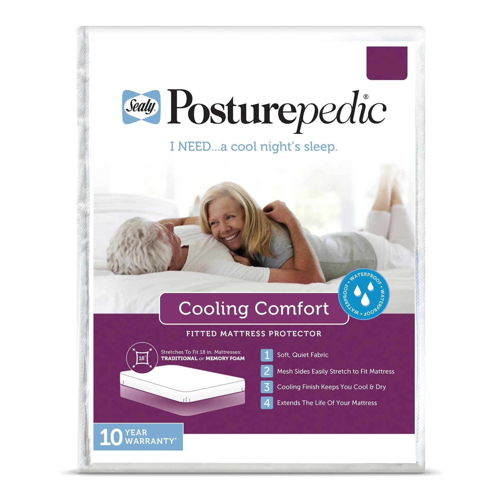 Sealy Posturepedic Cooling Comfort Fitted Mattress Protector - 9SWVPB_THCY Sealy Posturepedic Cooling Comfort Fitted Mattress Protector - 9SWVPB_THCY