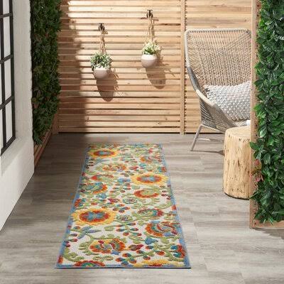 Adame Floral Cream/Gray/Red Indoor / Outdoor Area Rug Andover Mills Rug Size Rectangle 2' x 6' NZMLCD_S0F5 Adame Floral Cream/Gray/Red Indoor / Outdoor Area Rug Andover Mills Rug Size Rectangle 2' x 6' NZMLCD_S0F5