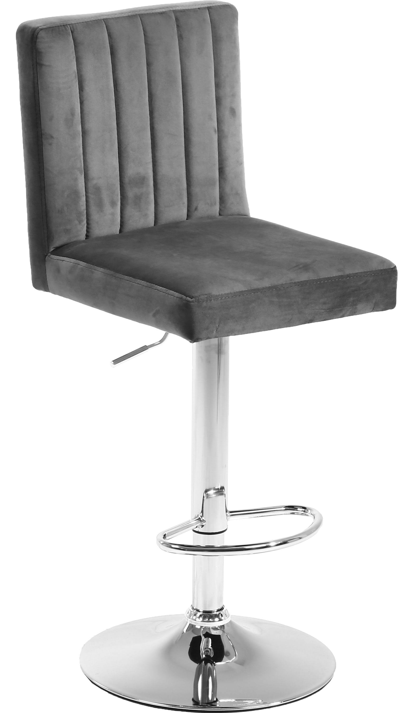 Meridian Joel Grey Velvet Adjustable Stool - Set of WVHDJ5_SDPV Meridian Joel Grey Velvet Adjustable Stool - Set of WVHDJ5_SDPV