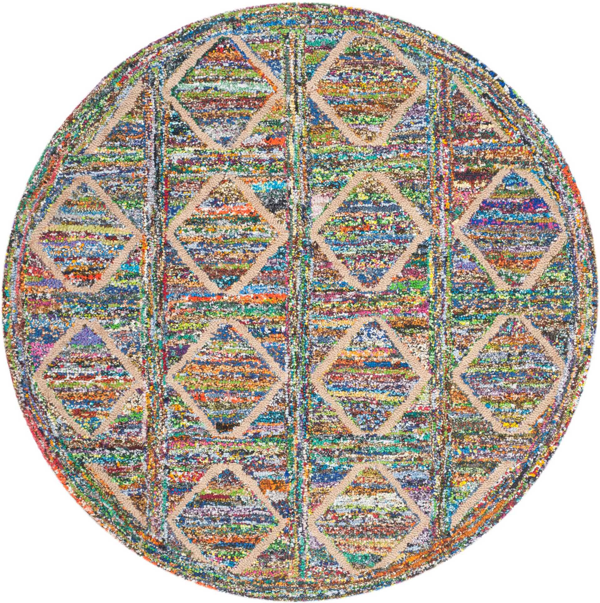 Safavieh Nantucket Multi 6' x 6' Round Area GZLMQX_7ACN Safavieh Nantucket Multi 6' x 6' Round Area GZLMQX_7ACN