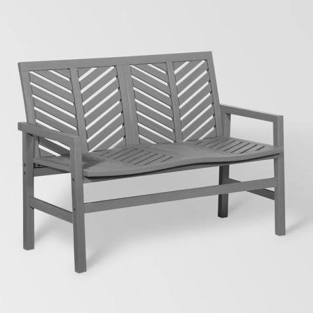 Manor Park Wood Outdoor Loveseat with Chevron Design - Grey Wash, Size 35 inch H x 48 inch Large x 25 inch AWB9EL_LSOX Manor Park Wood Outdoor Loveseat with Chevron Design - Grey Wash, Size 35 inch H x 48 inch Large x 25 inch AWB9EL_LSOX