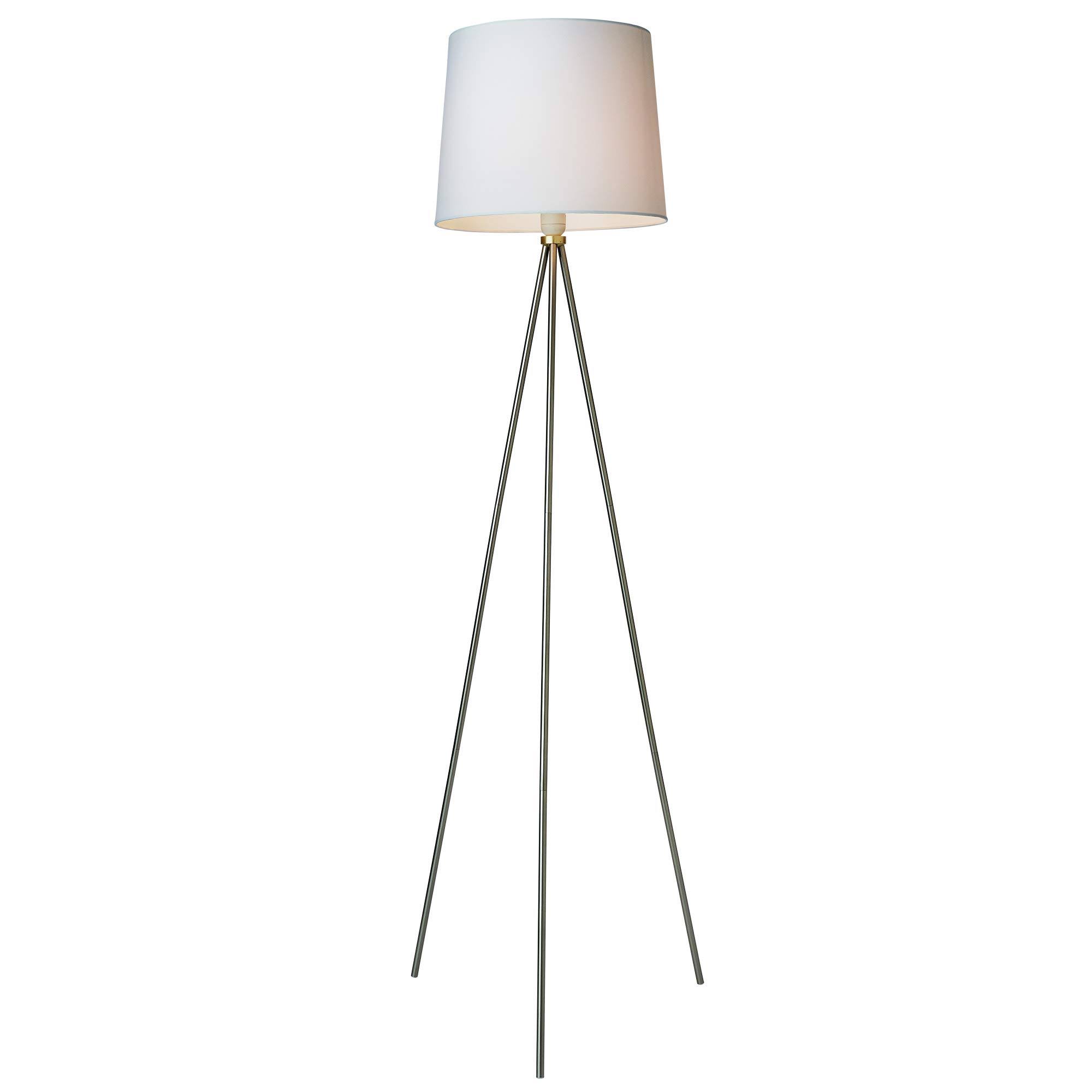 Newhouse Lighting Alexandria Contemporary Tripod Floor Lamp with White Lamp Shade E26 Light Socket - Free LED Bulb G68IA1_X709 Newhouse Lighting Alexandria Contemporary Tripod Floor Lamp with White Lamp Shade E26 Light Socket - Free LED Bulb G68IA1_X709