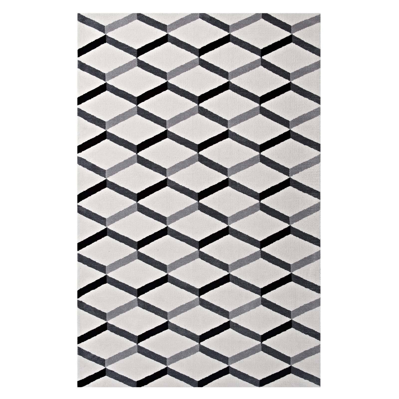 Modway Sigrun Geometric Chevron 5x8 Area Rug - Black and QKQ54K_KKTD Modway Sigrun Geometric Chevron 5x8 Area Rug - Black and QKQ54K_KKTD