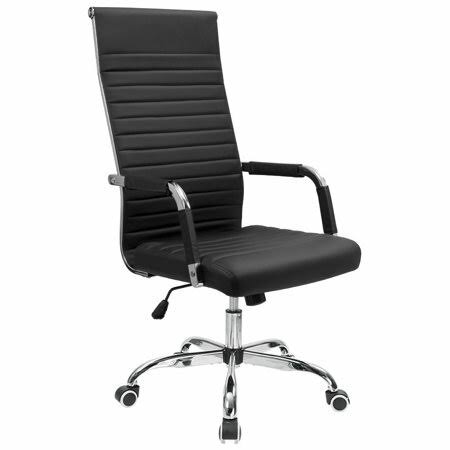 Walnew Ribbed Office Desk Chair High Back Leather Executive Conference Task Chair Adjustable Swivel Chair with Arms (Black) QNSE4P_FLD5 Walnew Ribbed Office Desk Chair High Back Leather Executive Conference Task Chair Adjustable Swivel Chair with Arms (Black) QNSE4P_FLD5