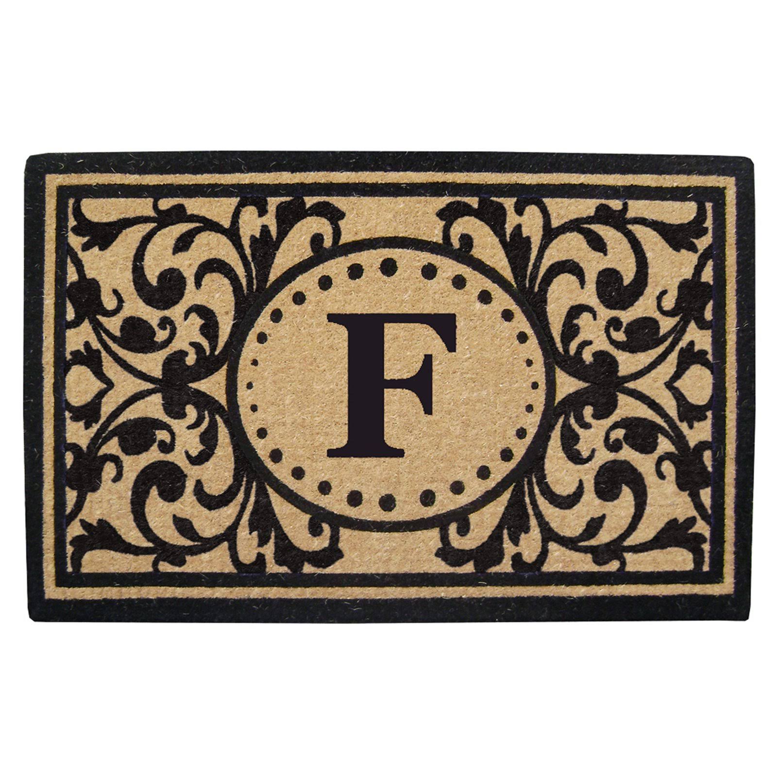 Nedia Home Monogrammed F Heritage Heavy Duty Coco Mat, 30 OGXZCD_FQZL Nedia Home Monogrammed F Heritage Heavy Duty Coco Mat, 30 OGXZCD_FQZL