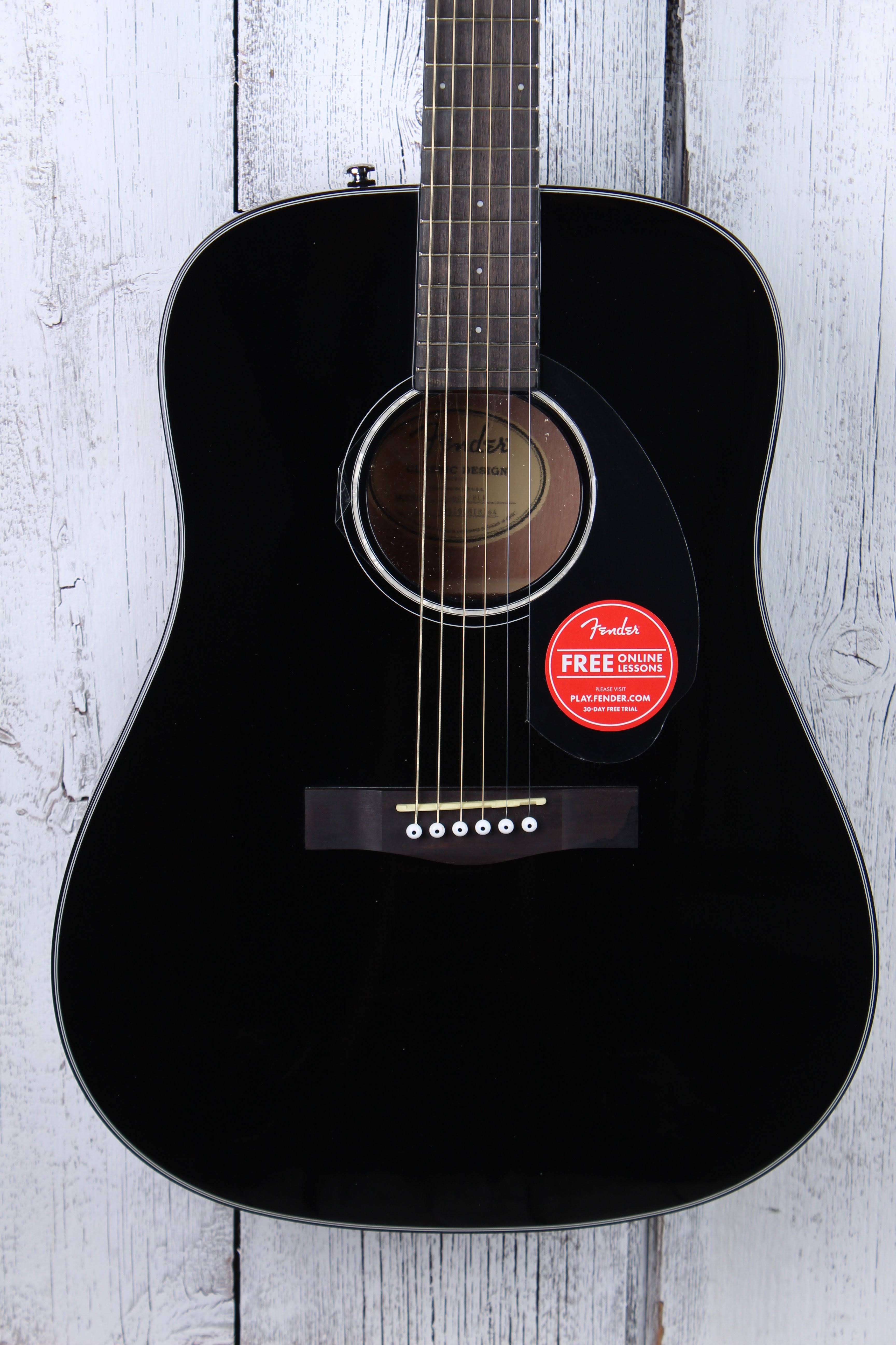 Fender CD-60S Dreadnought Acoustic Guitar (Black) HTQSCY_MJMD