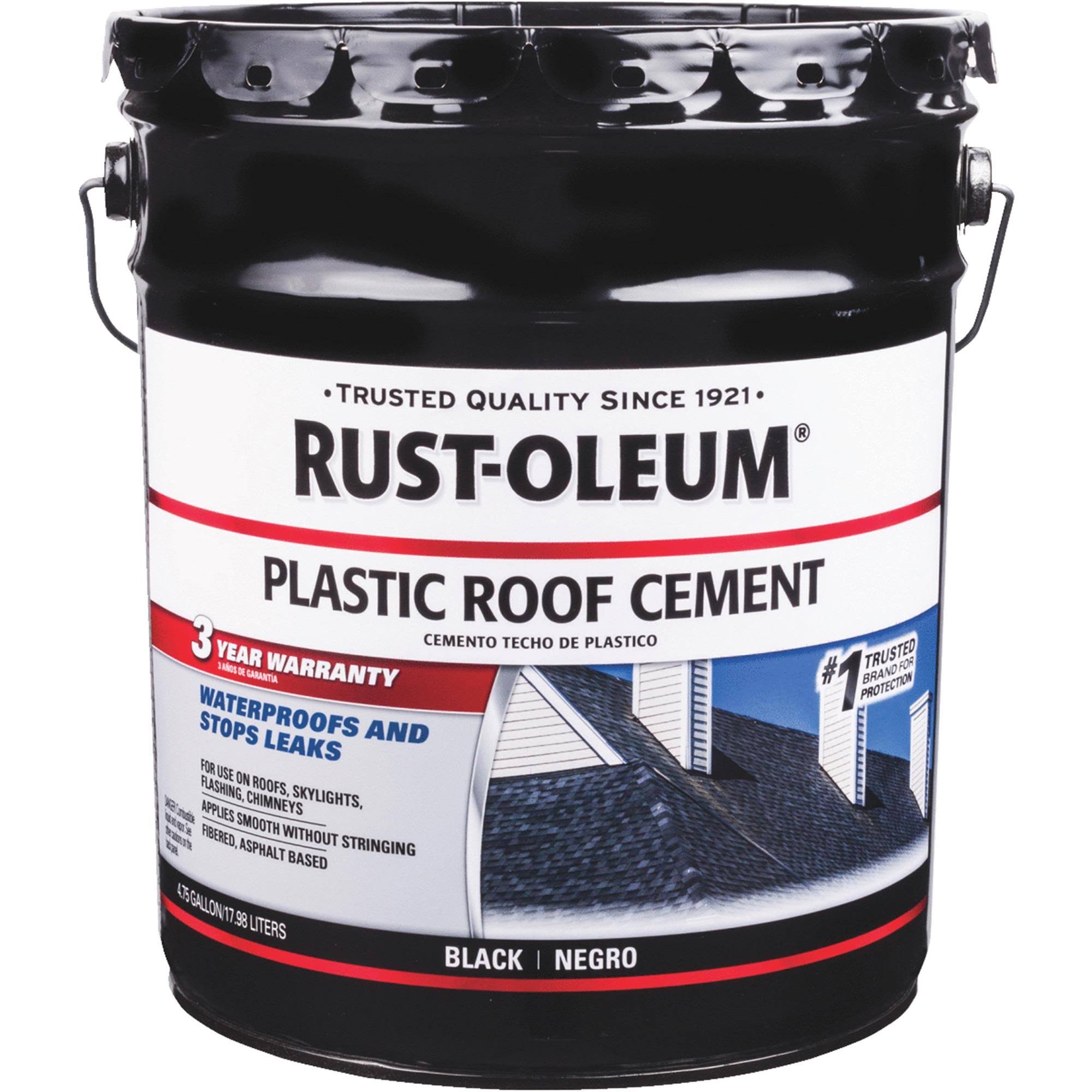 Rust-Oleum 301990 Roof Cement,4.75 Gal.,black,65 Sq. ft. E8HGCA_XWH6 Rust-Oleum 301990 Roof Cement,4.75 Gal.,black,65 Sq. ft. E8HGCA_XWH6