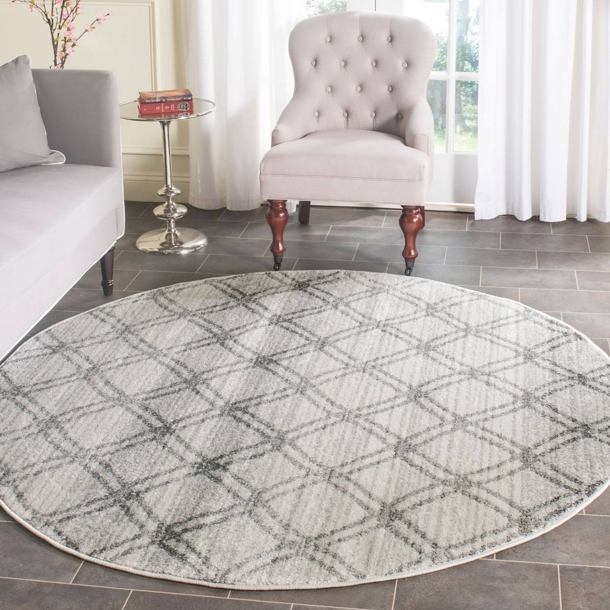 Adirondack Rug - Silver/Charcoal - 6'x6' Round - SXUSYP_XEOV