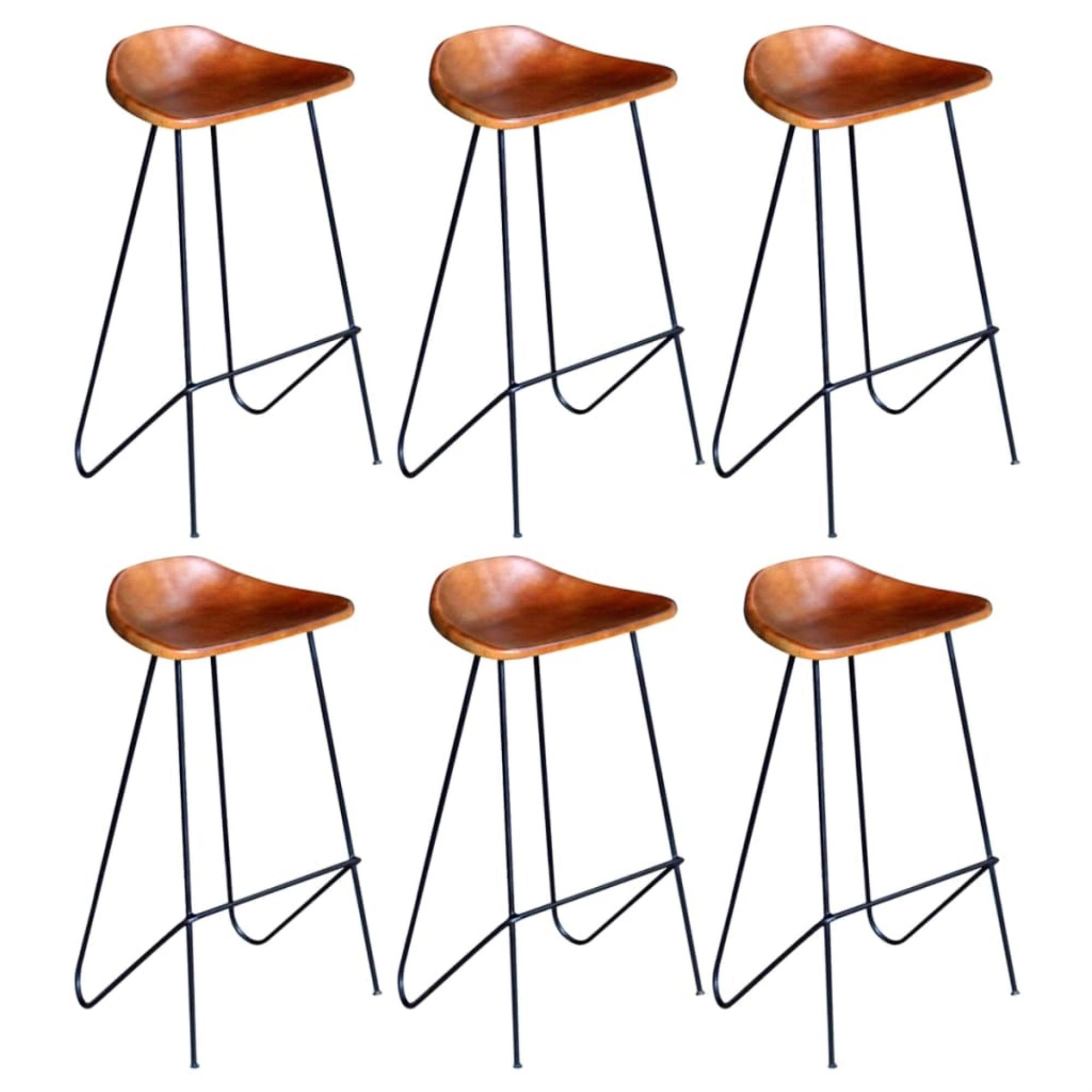 vidaXL Bar Stools 6 Pcs Brown Real XC8RH0_G9EC vidaXL Bar Stools 6 Pcs Brown Real XC8RH0_G9EC