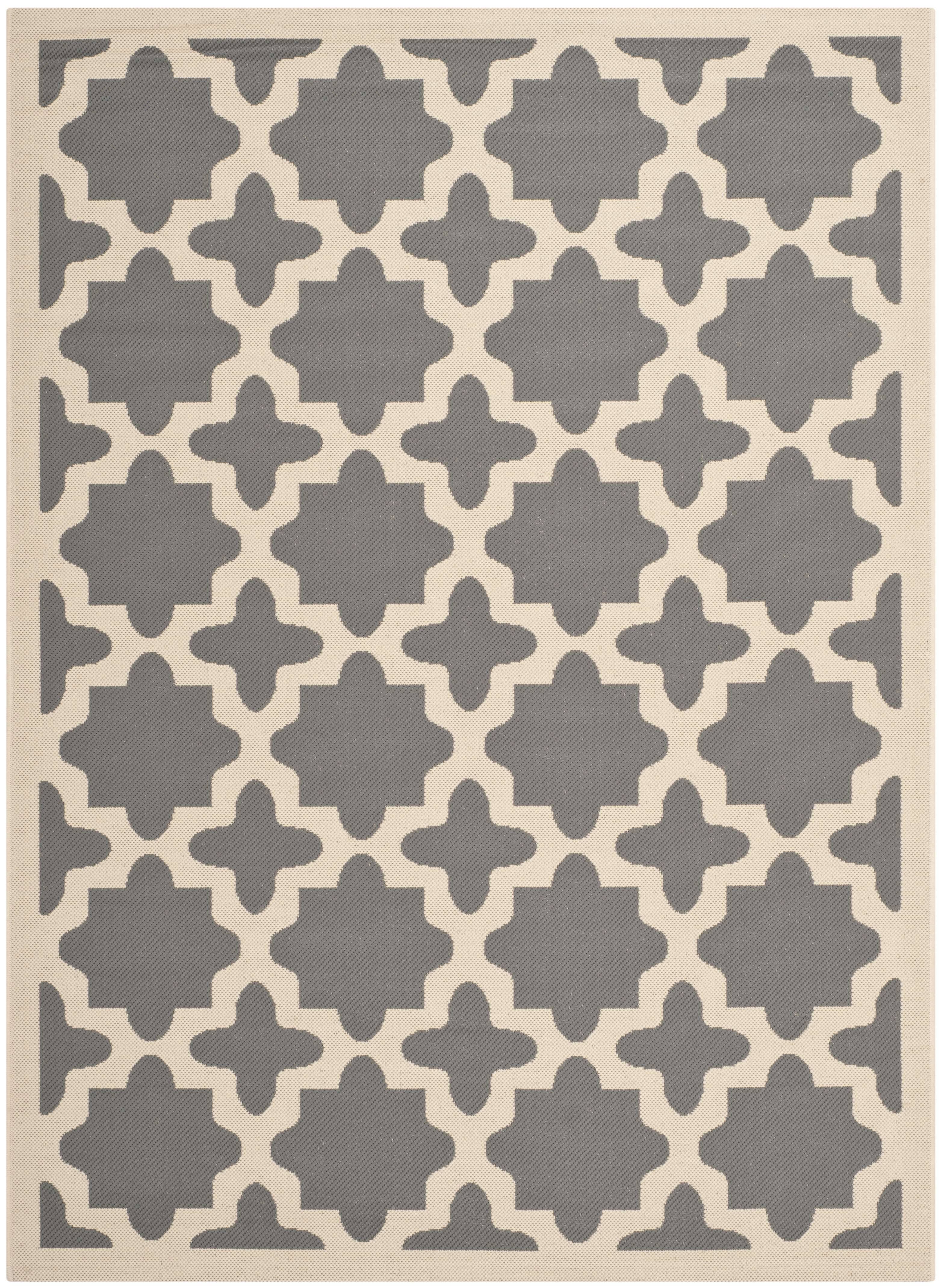 Safavieh Courtyard Indoor/Outdoor Area Rug - Anthracite/Beige - 5'UROAT9_T2B7 Safavieh Courtyard Indoor/Outdoor Area Rug - Anthracite/Beige - 5'UROAT9_T2B7