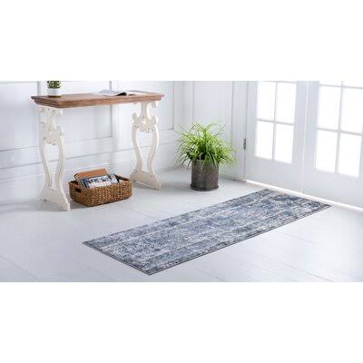 Parwich Blue Area Rug Bungalow Rose Rug Size Runner 2'ZUUVFI_ZP6Y
