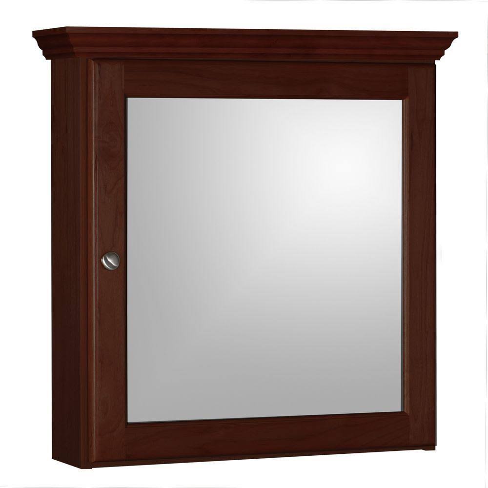 Simplicity by Strasser Ultraline 24 in. W x 27 in. H x 6-1/2 in. D Framed Surface-Mount Bathroom Medicine Cabinet in Dark Alder 0FXYOZ_WZSI Simplicity by Strasser Ultraline 24 in. W x 27 in. H x 6-1/2 in. D Framed Surface-Mount Bathroom Medicine Cabinet in Dark Alder 0FXYOZ_WZSI