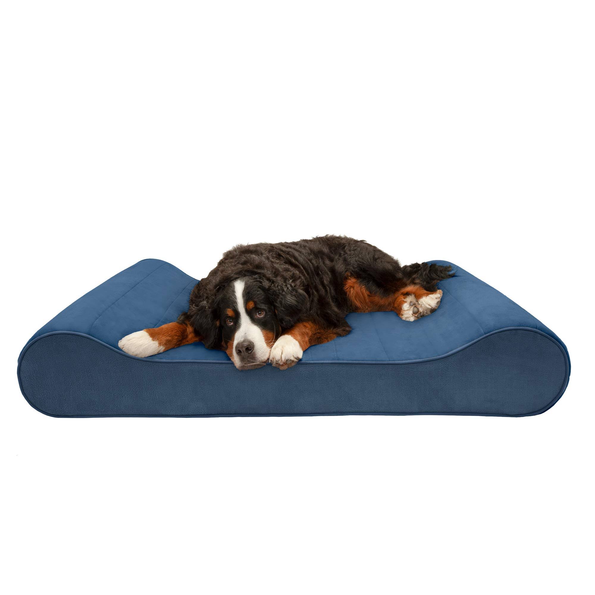 FurHaven Luxe Lounger Dog Bed - Microvelvet Cooling Gel Foam / Stellar Blue / OEKBME_TFGU FurHaven Luxe Lounger Dog Bed - Microvelvet Cooling Gel Foam / Stellar Blue / OEKBME_TFGU