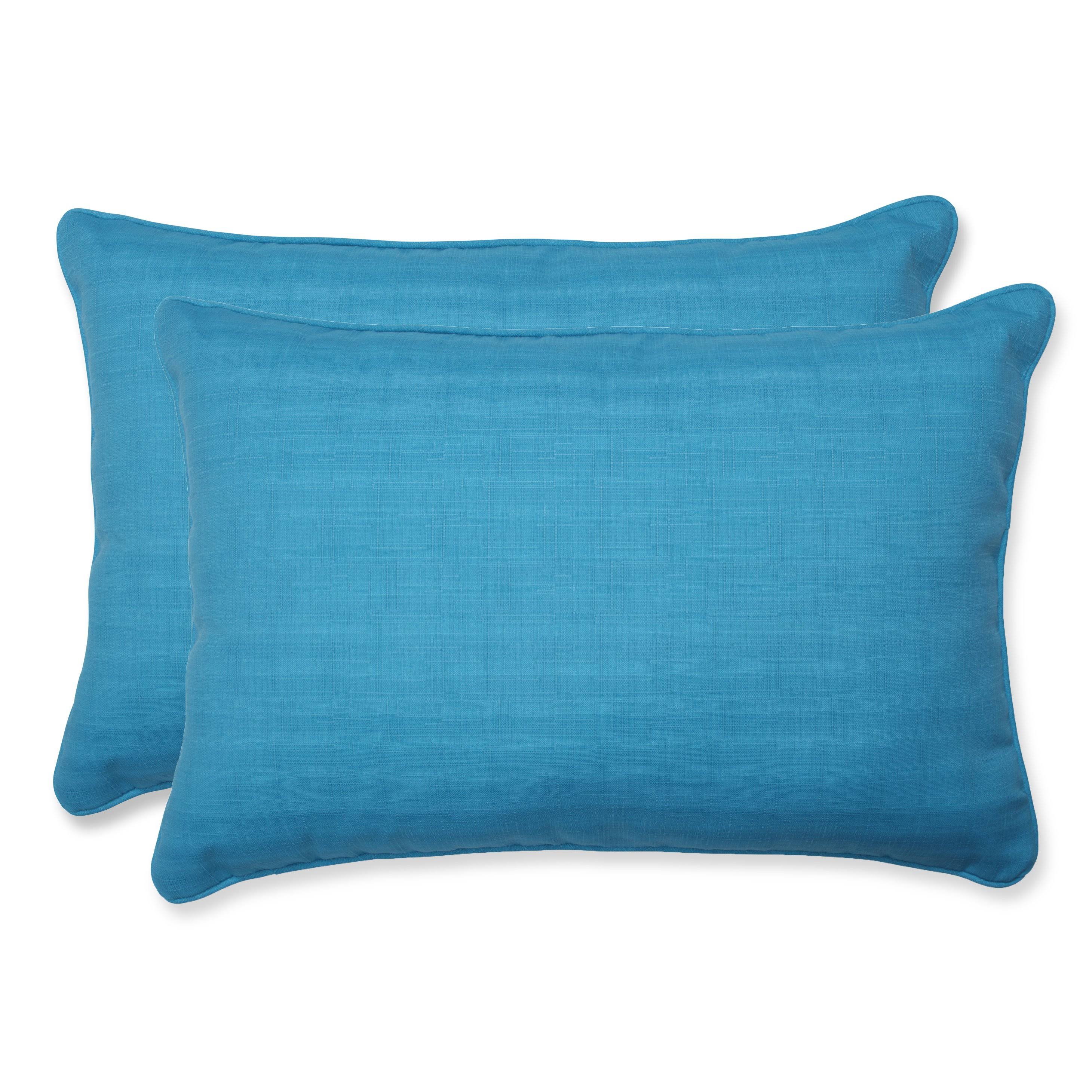Pillow Perfect Outdoor Veranda Turquoise Over-Sized Rectangular Throw Pillow (Set of 2) MMTEML_SWEE Pillow Perfect Outdoor Veranda Turquoise Over-Sized Rectangular Throw Pillow (Set of 2) MMTEML_SWEE