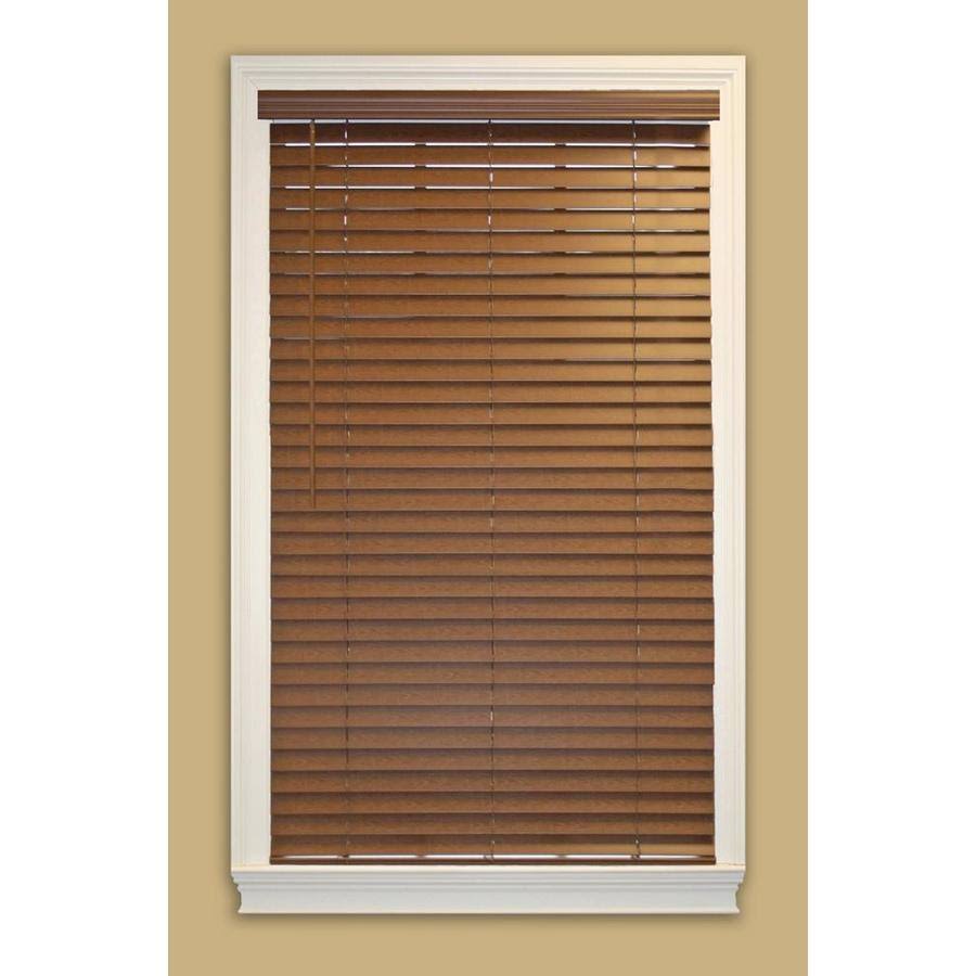 Allen + Roth 2-in Cordless Bark Faux Wood Room Darkening Horizontal Blinds (Common 71.5-in x 48-in; Actual 71-in x 48-in) in IXTLNG_SFYR