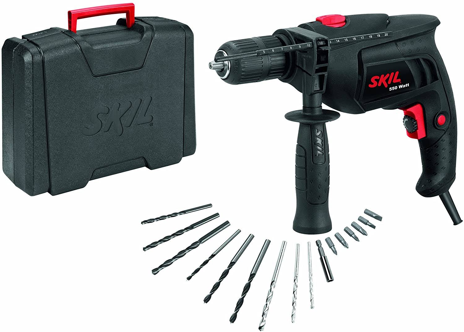 Skil 6280CK 550 W Hammer Drill Self-Holding Shaft/Variable Speed/Handle/Depth Stop/Accessory Set / 16 Piece BSJDNS_G271