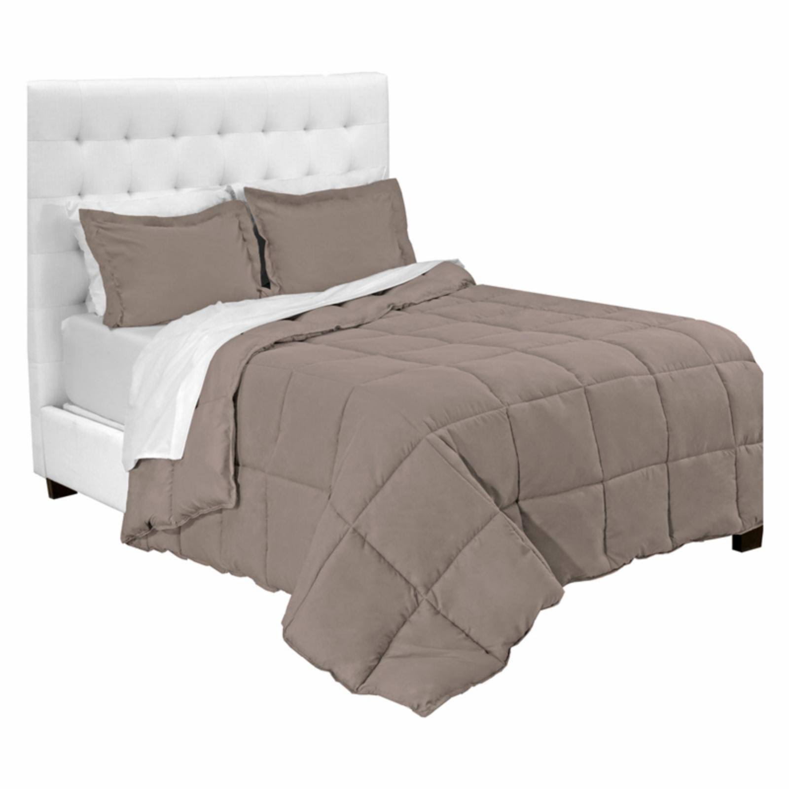 Bare Home Bed-in-a-Bag Down Alternative Comforter Sheet Set - Comforter Taupe, Sheets White - Twin HKD9O2_UZD8 Bare Home Bed-in-a-Bag Down Alternative Comforter Sheet Set - Comforter Taupe, Sheets White - Twin HKD9O2_UZD8