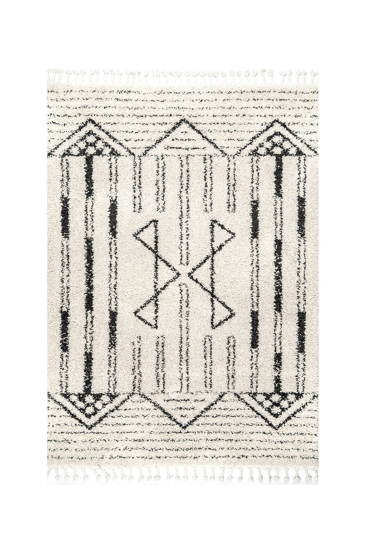 nuLOOM Rugs Janna Geometric Striped Tassel Off White 4' x 6' Area QQVLV8_HG6W nuLOOM Rugs Janna Geometric Striped Tassel Off White 4' x 6' Area QQVLV8_HG6W