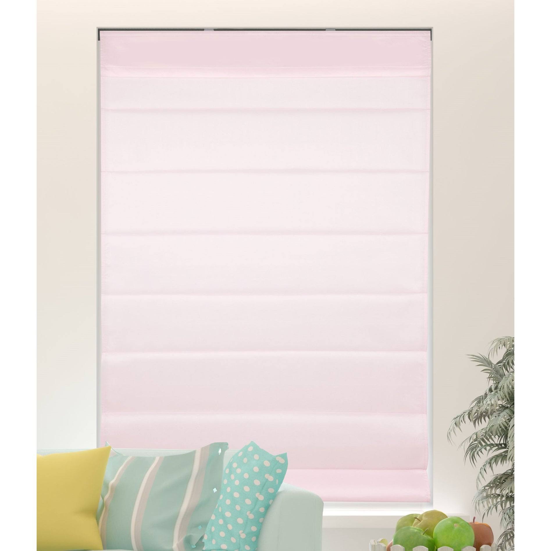 Arlo Blinds Light Pink Light Filtering Cordless Fabric Roman Shades - 33.UPGFNL_4OWL Arlo Blinds Light Pink Light Filtering Cordless Fabric Roman Shades - 33.UPGFNL_4OWL