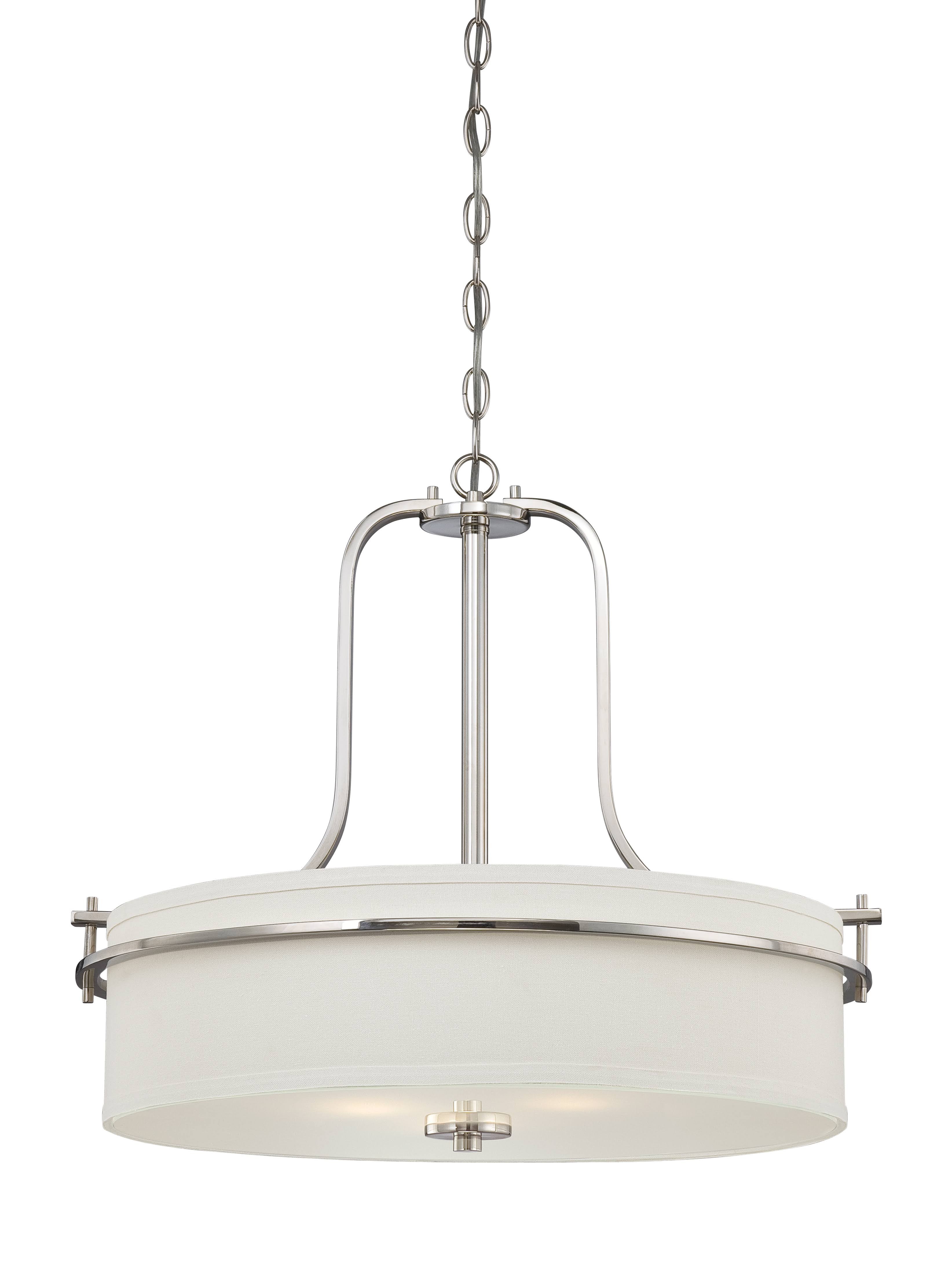 Nuvo Loren 3-Light Polished Nickel Pendant 60/WSLPFP_CEP2 Nuvo Loren 3-Light Polished Nickel Pendant 60/WSLPFP_CEP2