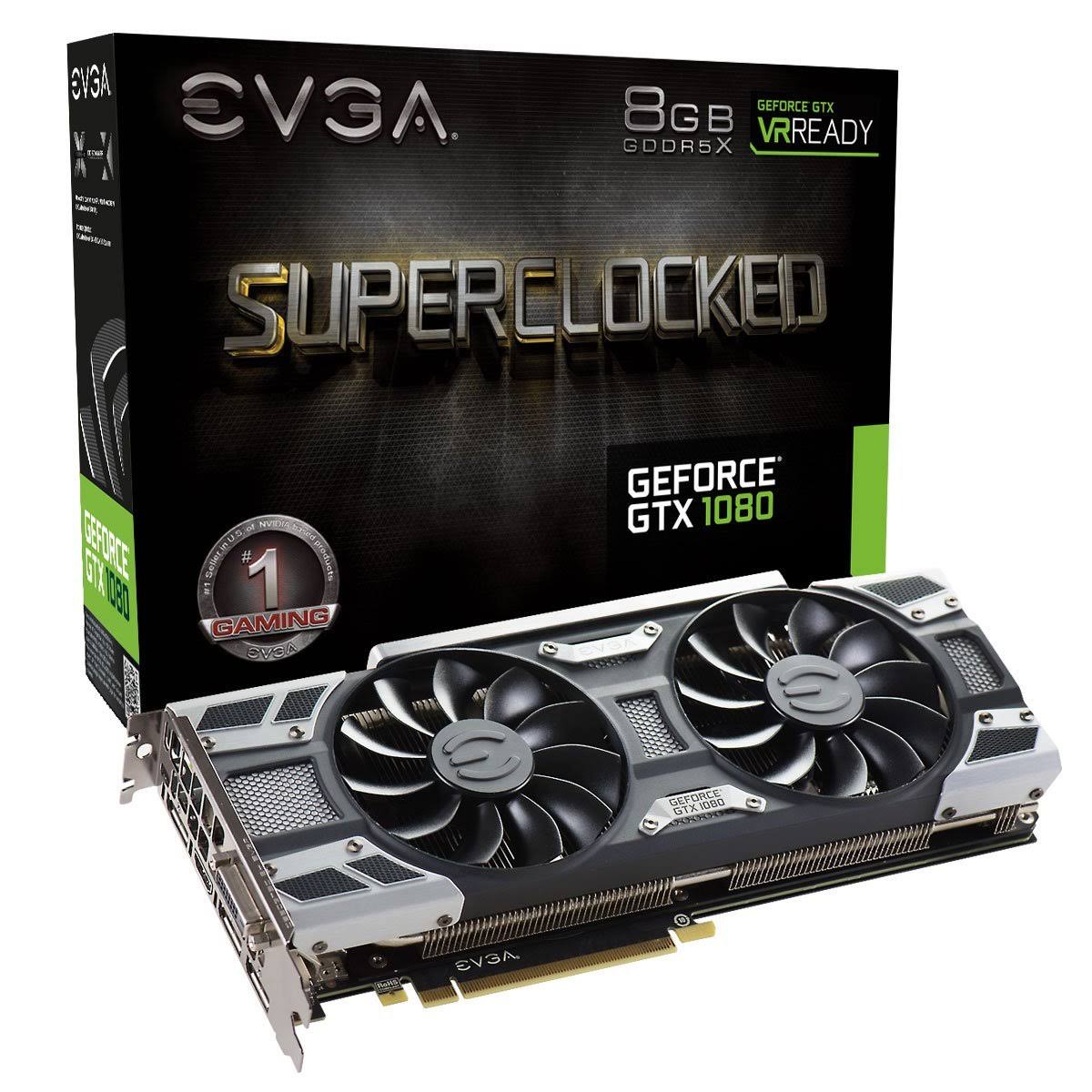 EVGA GeForce GTX 1080 SC Gaming ACX 3.0, 8GB Gddr5x, LED, Dx12 OSD Support (pxoc) Graphics Card 08G-P4-6183-JEIHVL_KPFT