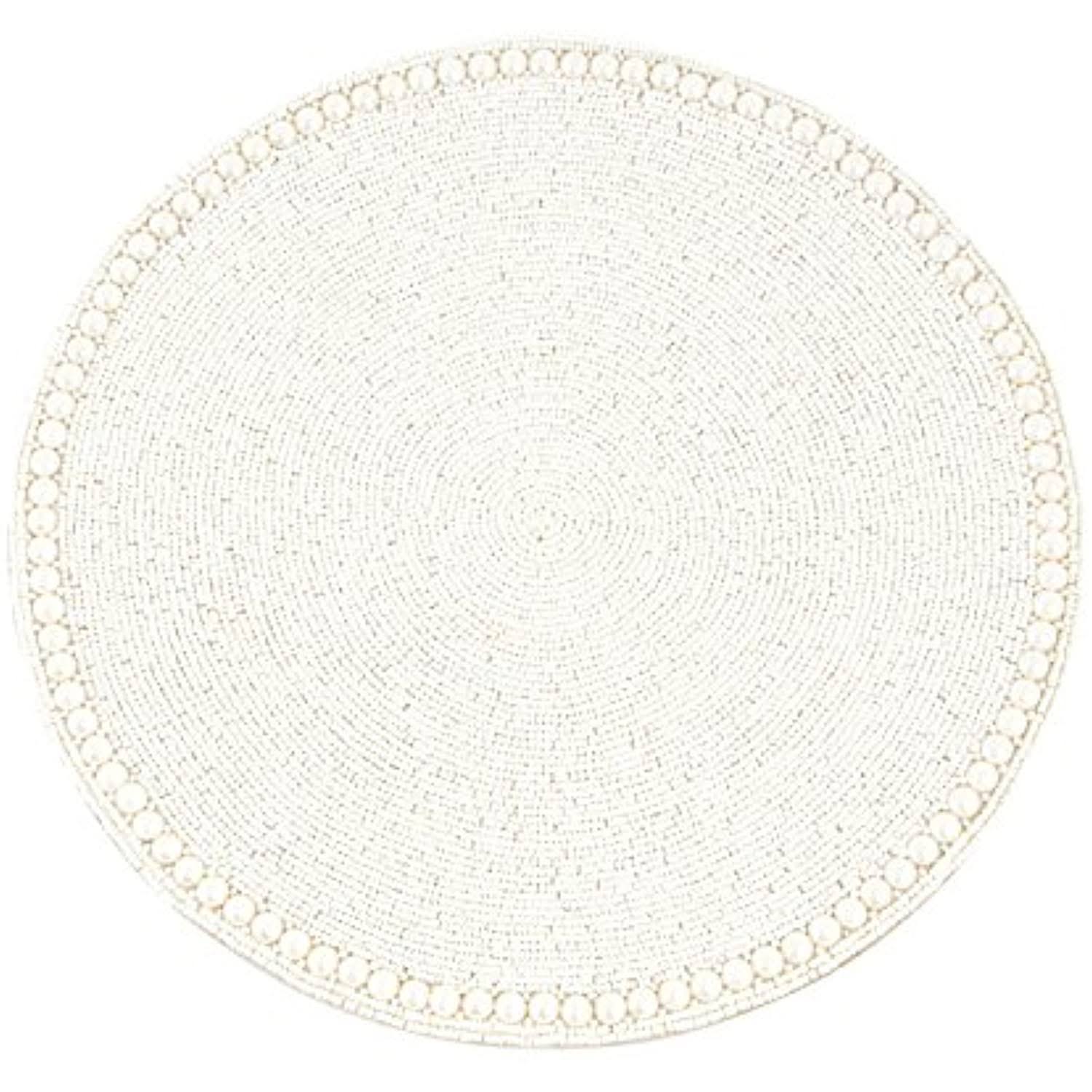 Saro Glass Beaded Placemat (Set of 4) GVERH2_3WHH Saro Glass Beaded Placemat (Set of 4) GVERH2_3WHH