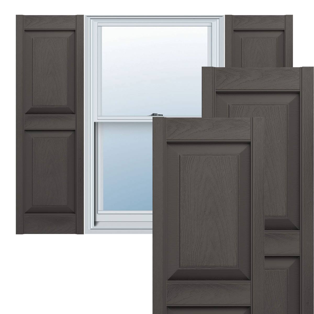 Ekena Millwork LP2S12X06300MS Lifetime Vinyl, Standard Two Equal Panels, Raised Panel Shutters with Shutter-Loks (Per Pair), V3KGVA_7RF7 Ekena Millwork LP2S12X06300MS Lifetime Vinyl, Standard Two Equal Panels, Raised Panel Shutters with Shutter-Loks (Per Pair), V3KGVA_7RF7