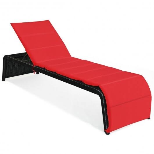 Patio Rattan Lounge Chair Back Adjustable Chaise Recliner with Cushioned-AH4S9J_KTDA Patio Rattan Lounge Chair Back Adjustable Chaise Recliner with Cushioned-AH4S9J_KTDA