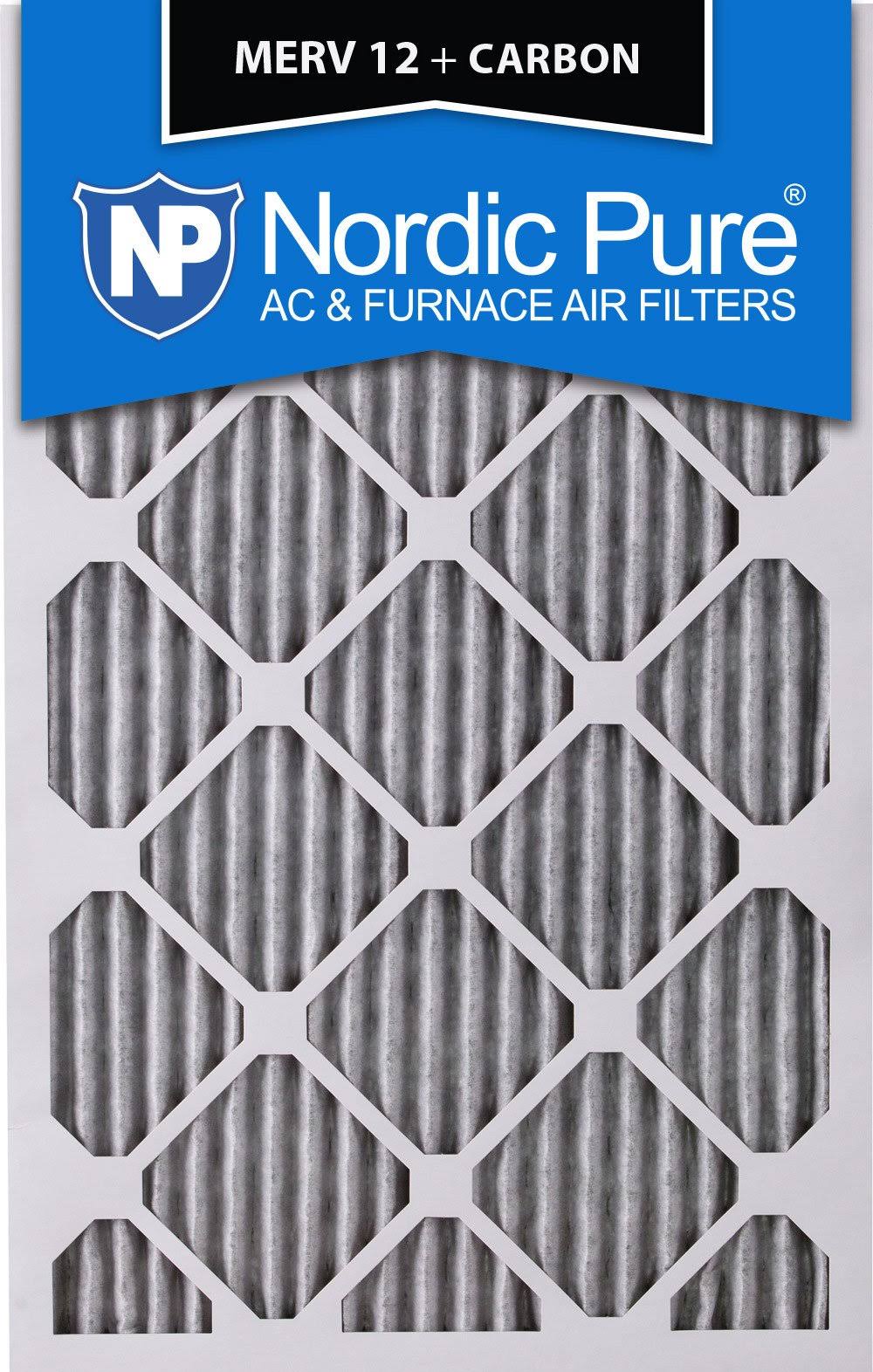 Nordic Pure 14x25x1 MERV 12 Pleated Plus Carbon AC Furnace Air Filters 3 OET9EC_0G1U Nordic Pure 14x25x1 MERV 12 Pleated Plus Carbon AC Furnace Air Filters 3 OET9EC_0G1U