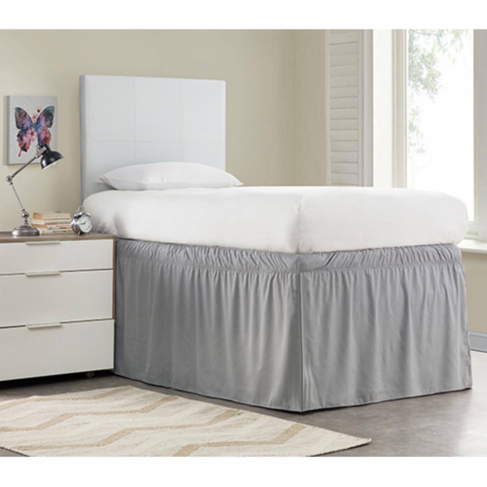 Ruffled Dorm 32-Inch Drop Bed Skirt - Alloy - Twin TRVBTI_MC8F Ruffled Dorm 32-Inch Drop Bed Skirt - Alloy - Twin TRVBTI_MC8F