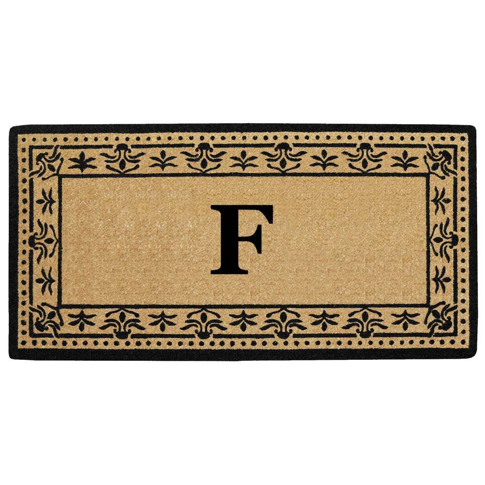 Nedia Home O2193F 22 x 36 in. Corinthian Heavy Duty Coir Door Mat Monogrammed F - OJIE6V_8SRP Nedia Home O2193F 22 x 36 in. Corinthian Heavy Duty Coir Door Mat Monogrammed F - OJIE6V_8SRP