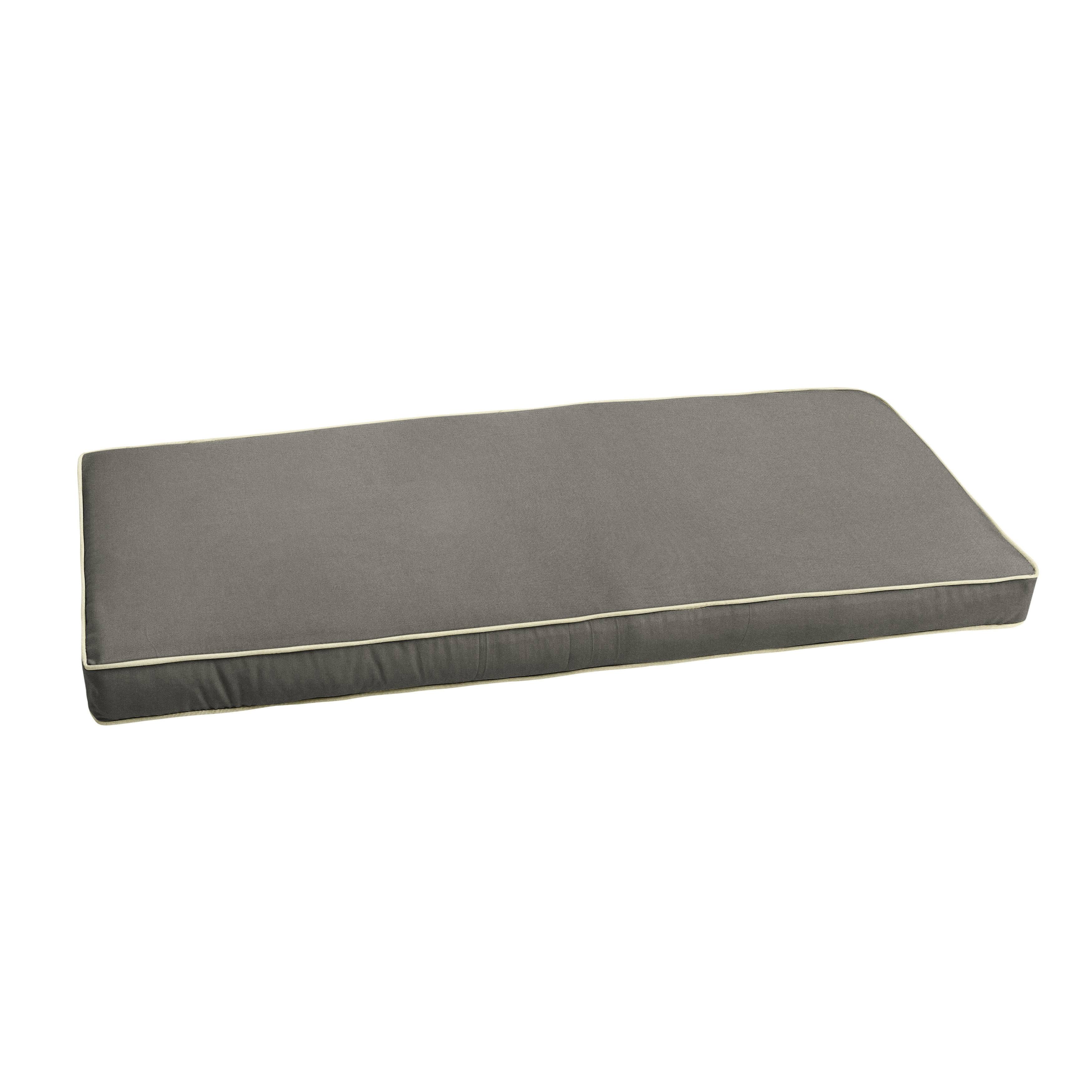 Humble and Haute Sunbrella Charcoal Grey w/ Ivory Indoor/ Outdoor Bench Cushion 37 inch to 48 inch 42 in W x 20 in D, AVRKJA_GX0R Humble and Haute Sunbrella Charcoal Grey w/ Ivory Indoor/ Outdoor Bench Cushion 37 inch to 48 inch 42 in W x 20 in D, AVRKJA_GX0R