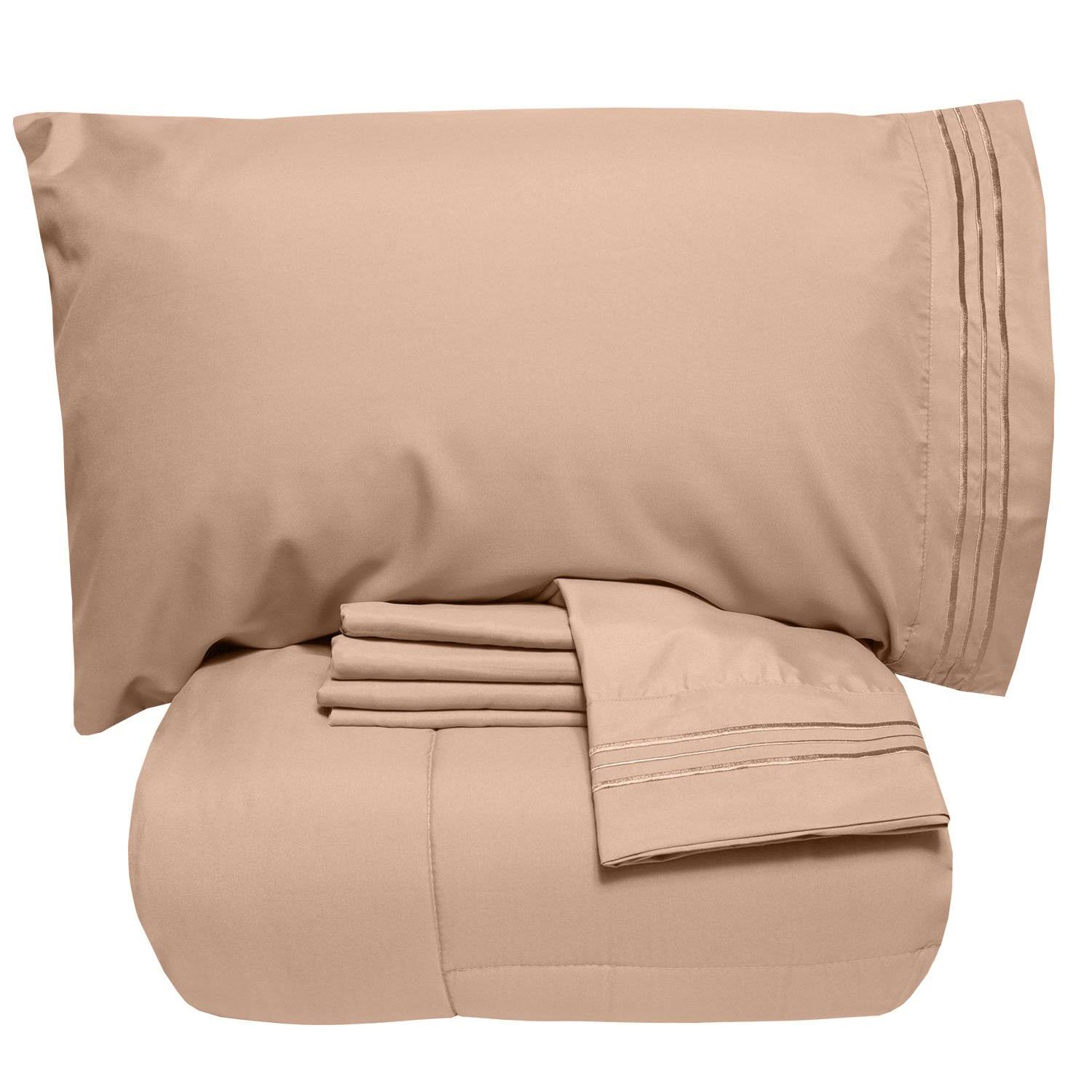 Queen 5 Piece Bed-in-a-Bag Comforter Sheet Set, AM8WC1_MWU5 Queen 5 Piece Bed-in-a-Bag Comforter Sheet Set, AM8WC1_MWU5