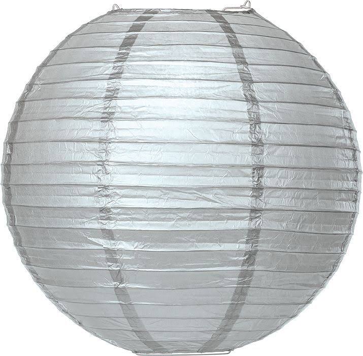 30 inch Silver Jumbo Parallel Ribbing Round Paper Lantern, Single CT67QH_QLK3 30 inch Silver Jumbo Parallel Ribbing Round Paper Lantern, Single CT67QH_QLK3