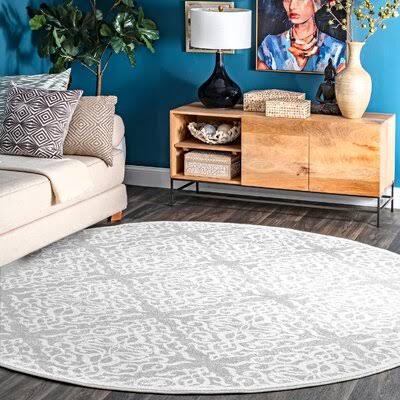 Tyner Silver Area Rug Darby Home Co Rug Size: Round 8' JLYKLC_S3RA