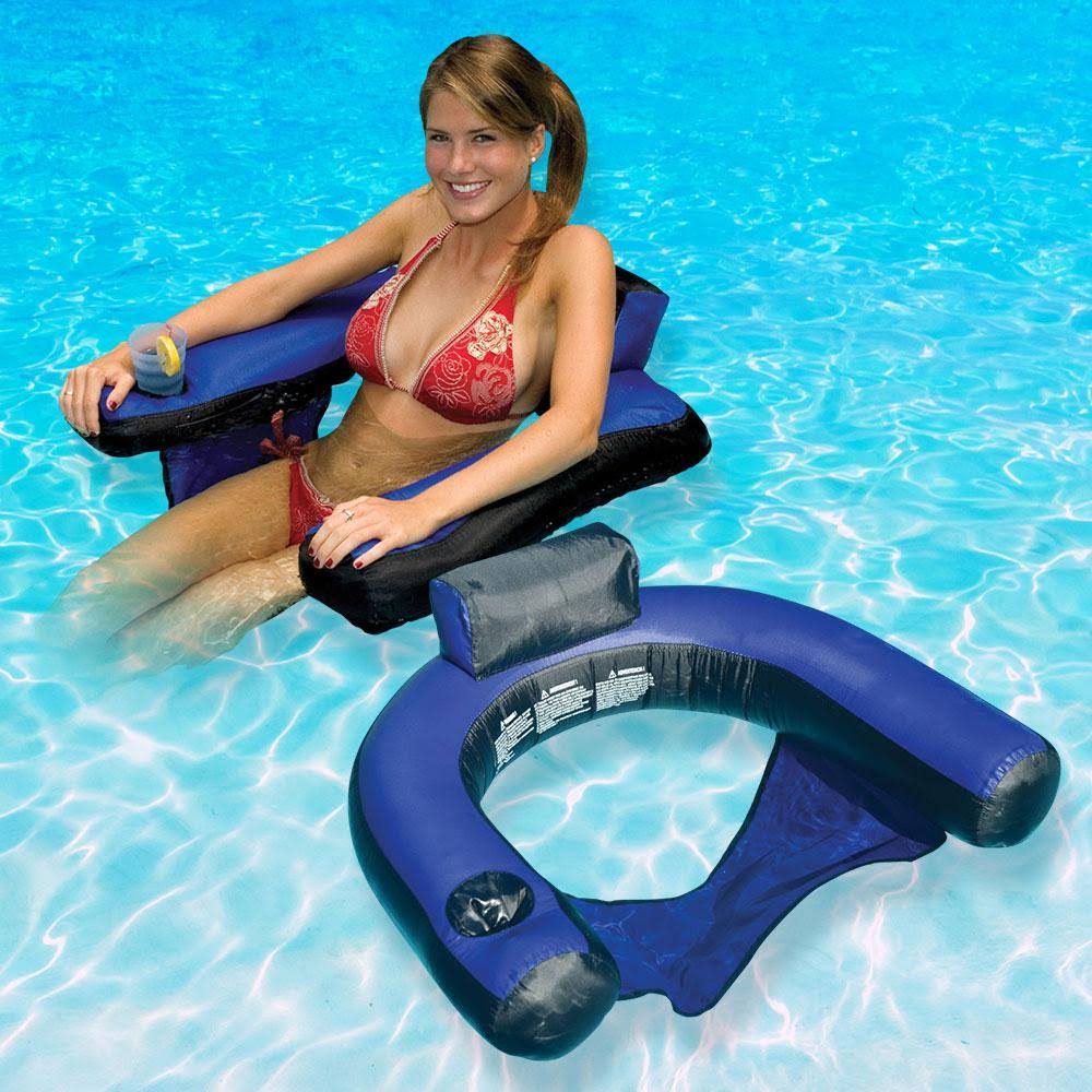 Swimline Nylon Covered U-Seat Swimming Pool Float 2-ALFT0W_ANP0 Swimline Nylon Covered U-Seat Swimming Pool Float 2-ALFT0W_ANP0