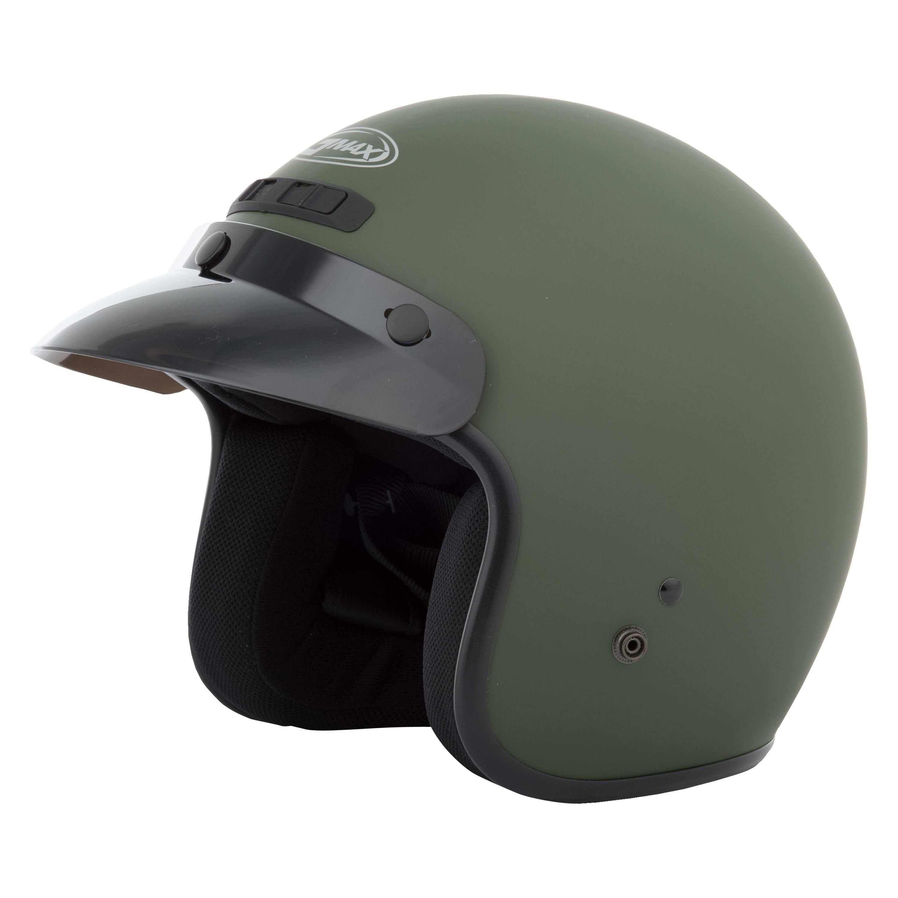 GMAX GM2 Matte Green Open Face Helmet GNC2EX_W30F GMAX GM2 Matte Green Open Face Helmet GNC2EX_W30F