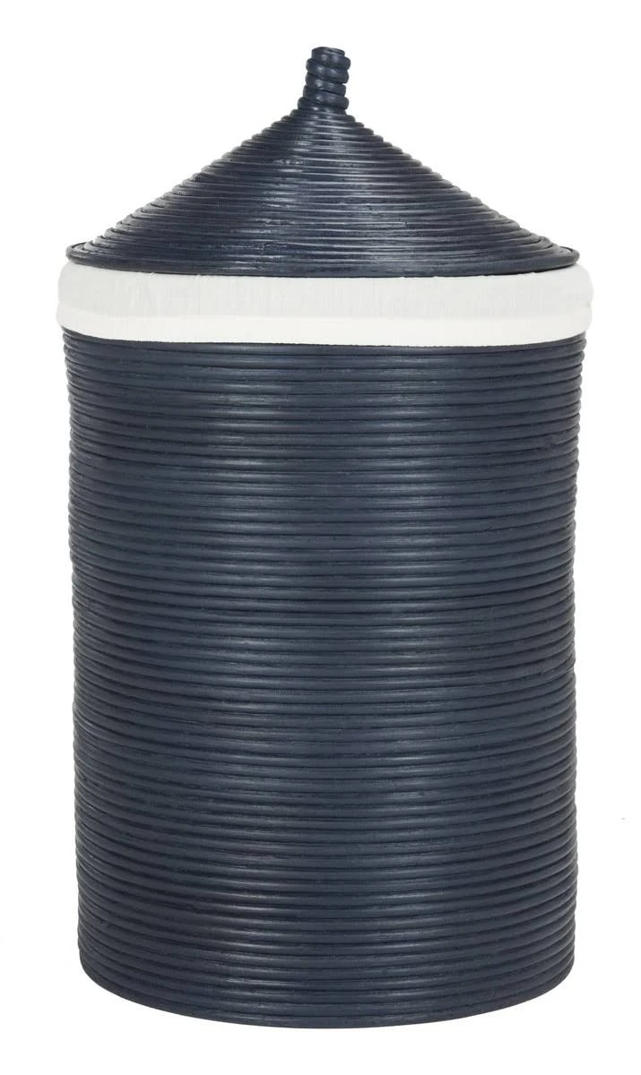 Safavieh Wellington Rattan Navy Storage Hamper with 6CJMGJ_TZYV Safavieh Wellington Rattan Navy Storage Hamper with 6CJMGJ_TZYV
