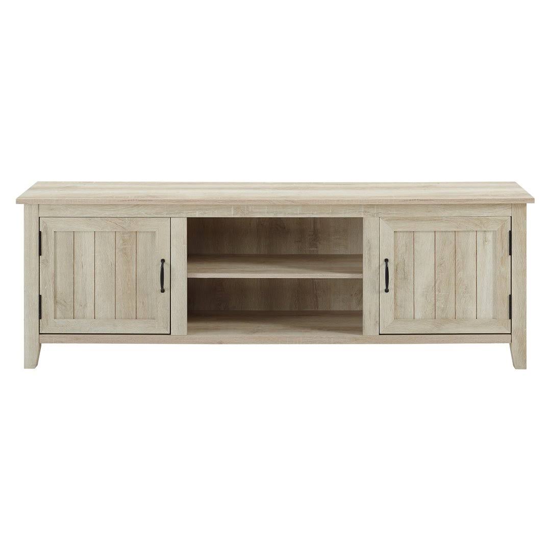 Walker Edison 70 inch Modern Farmhouse Wood TV Stand - White OYAU2O_E80J