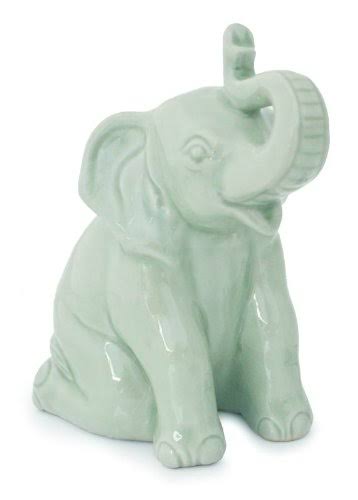 NOVICA Elephant Welcome Celadon Ceramic ANCLIS_JEQX